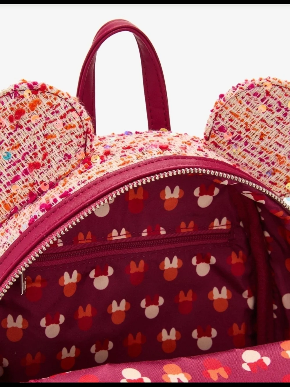 Loungefly Minnie Mouse Pink Bouclé Mini Backpack BoxLunch Exclusive NWT